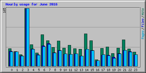 Hourly usage for June 2016