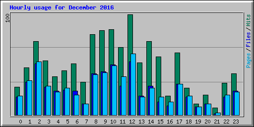 Hourly usage for December 2016