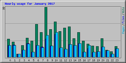 Hourly usage for January 2017