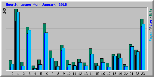 Hourly usage for January 2018