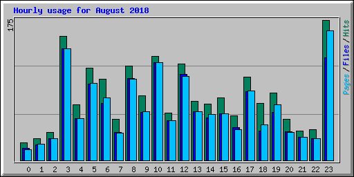 Hourly usage for August 2018
