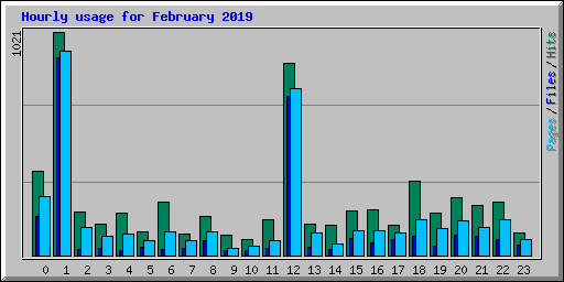 Hourly usage for February 2019