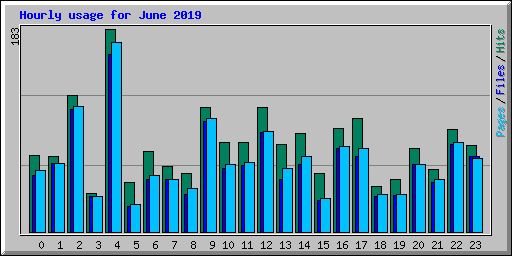 Hourly usage for June 2019