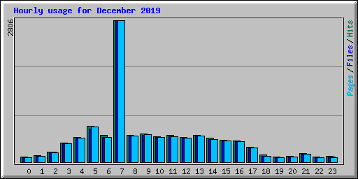 Hourly usage for December 2019