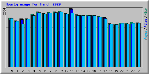 Hourly usage for March 2020